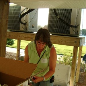 Tracy working hard