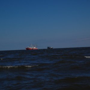 Shrimp Boats in St Andrews sound Jekyl Island to their North