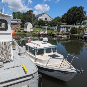 Rafted to a larger boat!