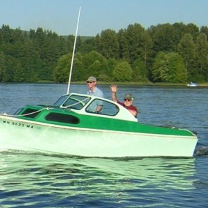 Boat #8 (2004-2008): 1956 Bell Boy 16 Express at Lake Mayfield FGNW get together.