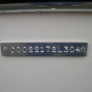 Vin # on new 22' "Sea Shift" (1/16/04)