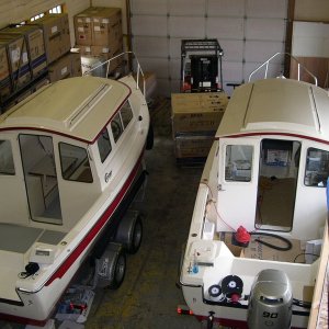 At EQ Marine, "Sea Shift" and "Da Nag" being outfitted.  ("Sea Shift" on the left, "Da Nag" on the right.)