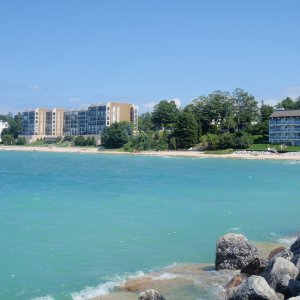 coastline north of jetty Charlevoix