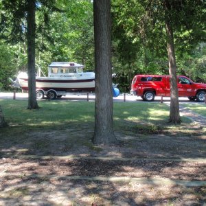 C-Scooter on trailer at roadside park