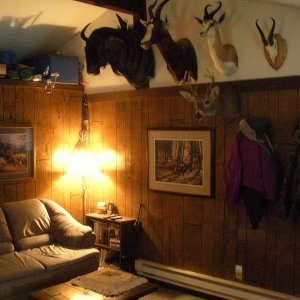 My favorite spot to read on cold nights, especially in the winter when  the wind is roaring and we have a fire going in the woodburner.