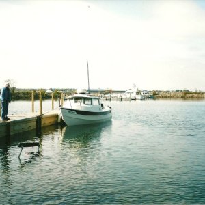*Drifter's* 1st ride in fresh water Oct.13/09. Some lady liked the boat so much she wanted a ride.