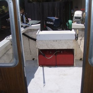 View from the cabin looking a stern