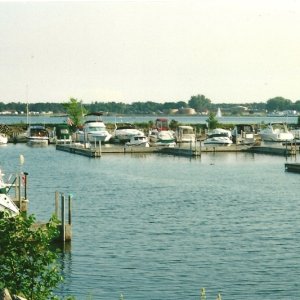 Pine Street Marina..where i dock my C-Dory..can you spot it. 07/15/10..The USA is at the top of the picture across the river.