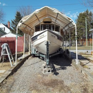 4/7/2011..centered boat in driveway