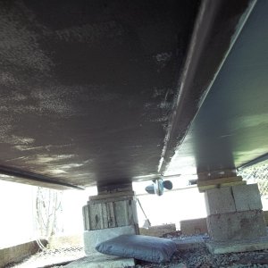 4/5/2011..just did half of the hull so i wouldn't miss the window to apply the bottom paint.There is enough  paint left in the can to do a 3rd coat of bottom paint and this Falls' touch ups.