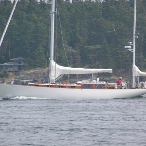 Saw this going through Cattle Pass.  THE SEXIEST sailboat I've ever seen.