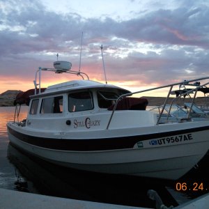 Still C-razy, relaxing in the evening at Lake Powell, 2012