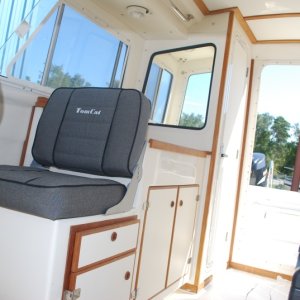 Our new 2009 Tomcat 255 "Destiny" at Wefings Marine in Eastpoint, Florida September 2009 - Starboard interior