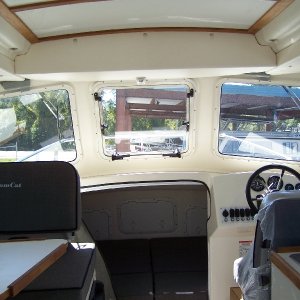 Our new 2009 Tomcat 255 "Destiny" at Wefings Marine in Eastpoint, Florida September 2009 - looking forward