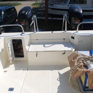 Our new 2009 Tomcat 255 "Destiny" at Wefings Marine in Eastpoint, Florida September 2009 - cockpit