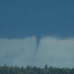 Water spout over Lake Huron