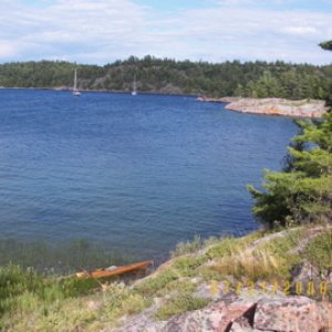 Top of hil on Croker ISland over looking waters