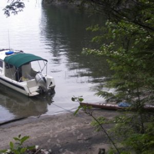 Simplicity anchored at Valcour Island, N.Y.