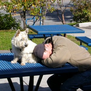 Dave and Mixie regretting last night's spare ribs