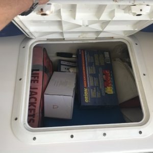 Starboard side under bench seat