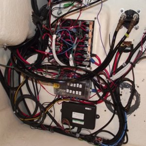 Back of helm wiring after being redone