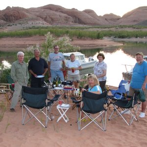 Jim, Chris, Brent, Dixie, Joan, Lori and Warren.  Oak Canyon, fish fry and drinks
