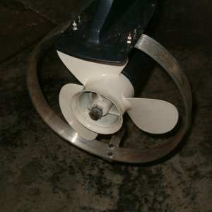8 HP prop saver comes in handy in hard right hand turns with the gurdies down.