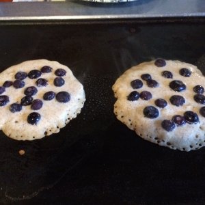 Pancakes cooked on the table griddle