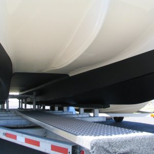 bottom paint/barrier layer applied to boat