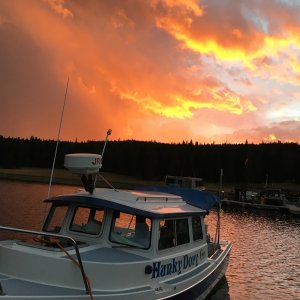 Spectacular sunset, Bridge Bay Marina, Yellowstone Lake