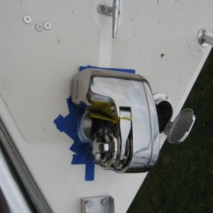 bolted in place