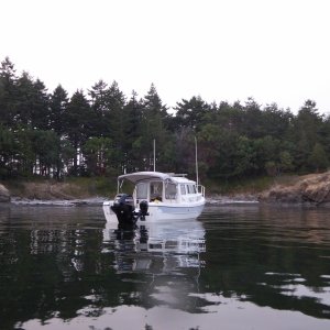 Water was dead calm all evening and all night.