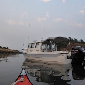 Returning back to the boat for dinner