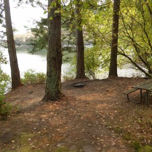 One of the campsites on the north side of island