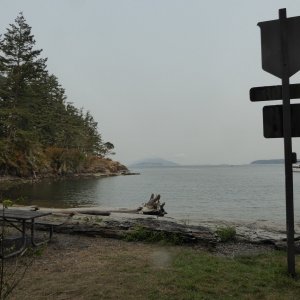 The beach on the north side of the island