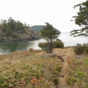 Looking south to Dot Island and Hat island