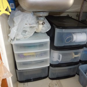 Under sink storage.  Removable for below deck access.