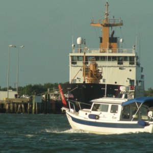Alma's Only heading for the Atlantic through the Beaufort inlet