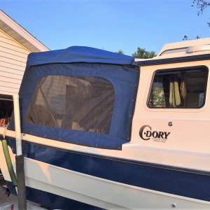 Starboard view of new camper enclosure