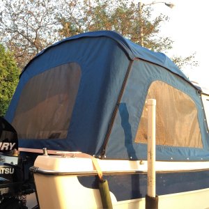 starboard stern view of new camper enclosure