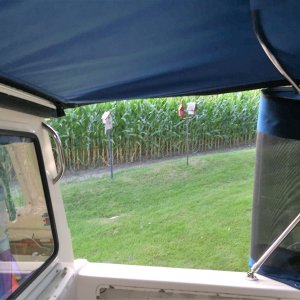 Starboard view with side partially open