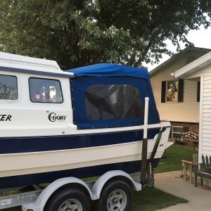Port view of new camper enclosure