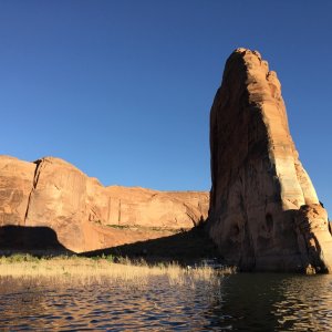 Camped just under the front of the pinnacle.  The pinnacle is the front  of the Island  where Explorer Canyon joins the Escalante.
