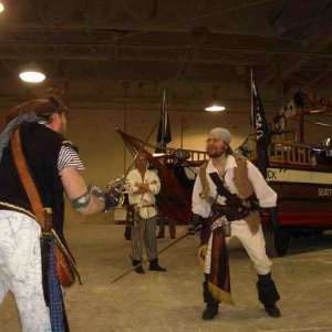 20070127 - 06 Seattle Potluck & Factory Party - Pirates fighting AARRRGGGHHH