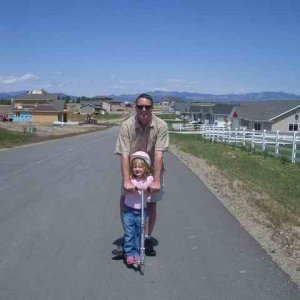 20070528 - 08 Visiting Family in Montana - Helping youngest niece hang with middle niece