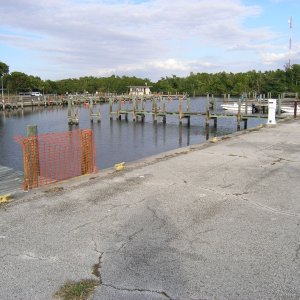 Hurricane-damaged section of Flamingo marina