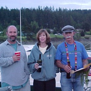 (jimandlaurie)  Bill and Dana Geiss, Rev. Dave Christening Da New Da Nag