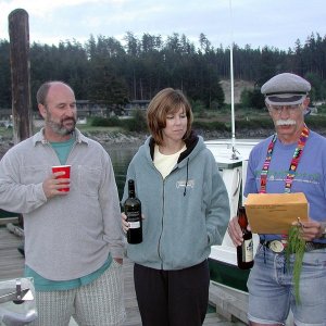 (Pat Anderson)  Bill, Dana, Rev Dave Christening Da Nag