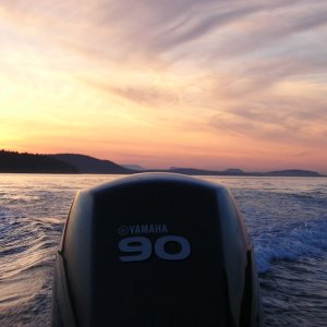 (Jeff and Diane) 90 hp sunset in San Juans