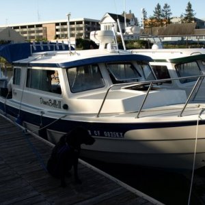 Robin and John's boat and Shelby